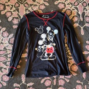 Disney Black and Red Mickey Mouse Long Sleeve Tee